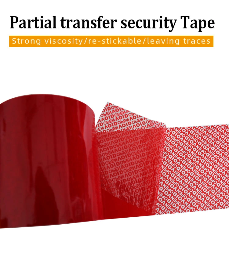 Tamper Strips Tear Parcel Evident Security Transfer Void for Plastic Tape