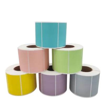 Custom Semi Gloss Coated Self Adhesive Heat Thermal Transfer Printing Paper Sticker Label Roll