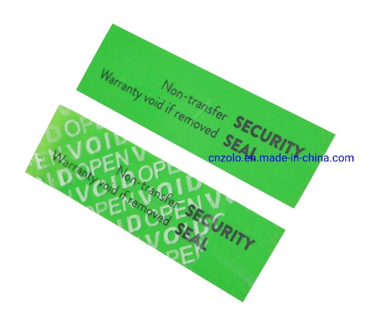 Non Transfer Security Label No Residue Security Label Void Label Void Stickers